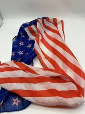 Patriotic Flag Scarf Women's Polyester 64"L 14"W Red/white/Blue rectangle