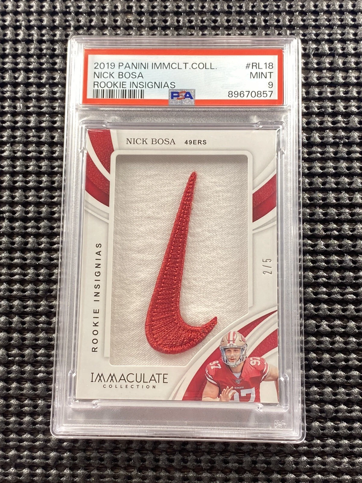 Nick Bosa Panini Immaculate Collection Rookie Insignias #RL18 Base