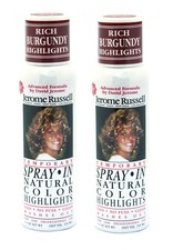 Jerome Russell SPRAY IN TEMPORARY Color Highlights - RICH BURGUNDY Two Pack NEW