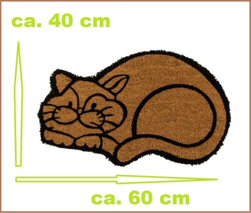 Katze-Fußmatte-Schmutzfangmatte-Fußabtreter Kokosmatte ca.60x40cm - Bild 1 von 9