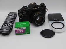 Canon A-1 Film Camera & FD 50mm F1.8 Lens battery & strap New seals SERVICED
