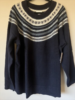 Croft & Barrow Fair Isle Pullover Sweater Womens Size 2X NWT Soft Winter Ski