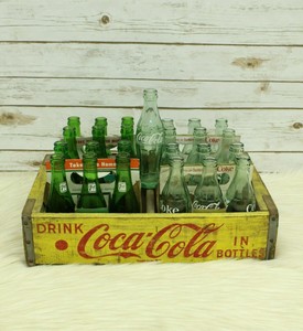 Vintage Yellow Coca Cola Wood Crate Chattanooga Coke And Vintage Yellow Coca Cola Wood Crate Chattanooga Coke And
