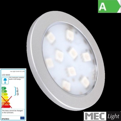 RGB-LED Leuchte/Lampe ''ORBIT'' in silber - RGB 12V / 1,8W - Aufbau / rund