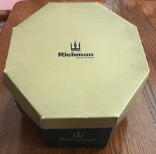 Vintage Richman Brothers Men’s Hat Box Gold Black Octagonal Shape x Box Only