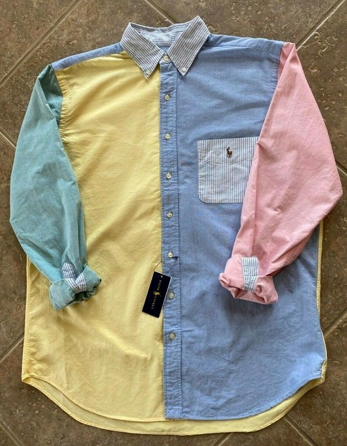 polo ralph lauren colour block shirt dress