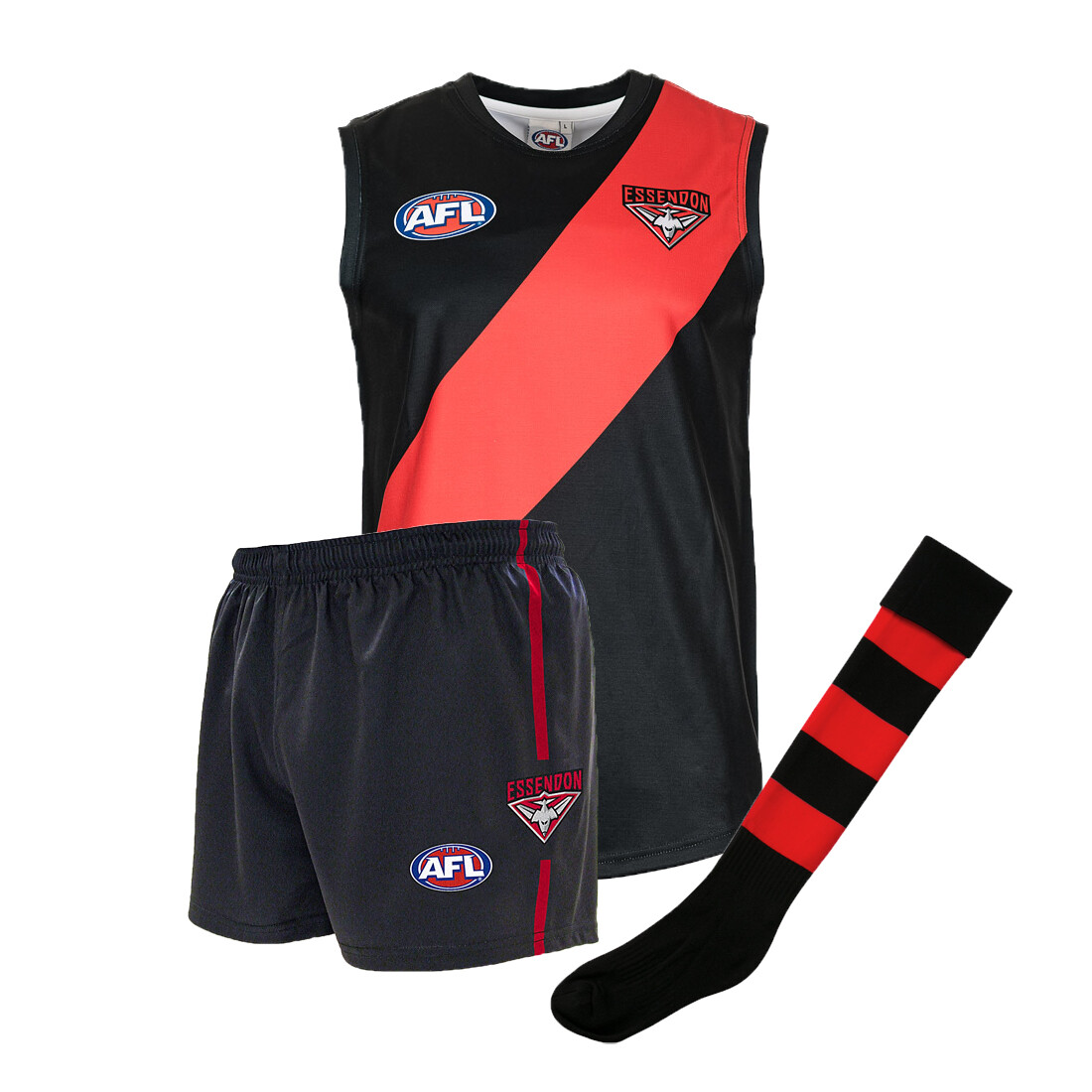 AFL Footy Essendon Bombers Auskick Pack Guernsey Jersey Jumper