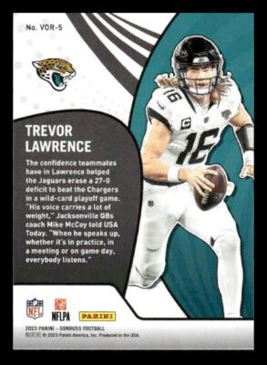 2023 Donruss #VOR-5 Trevor Lawrence Vortex Jacksonville Jaguars