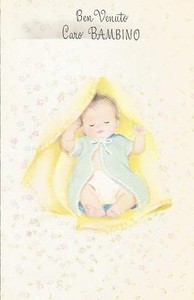 3 THREE Italian Birth Congratulation Cards Bambino Baby Boy Ben Venuto