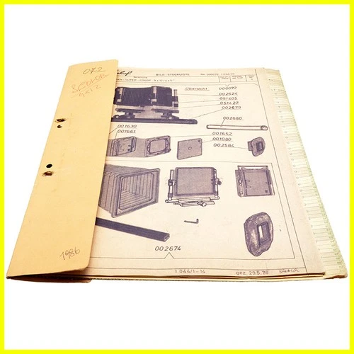 Linhof GIMBAL-SUPER-COLOR 9×12/4×5" PICTURE-BOM German - Component List