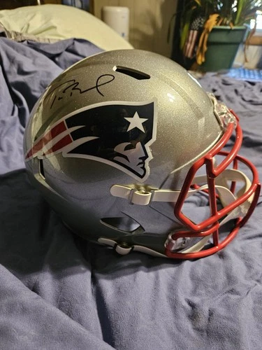 Tom Brady Patriots Autographed Full Size Replica Helmet Tri-Star  FREE SHIPPING