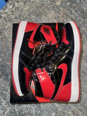 Jordan 1 Bred Patent Leather Sneakers Size 10