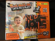 STEM Kids Tool Set with 13"x19" Pegboard Wall（159-Piece) New Free Shipping