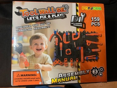 STEM Kids Tool Set with 13''x19'' Pegboard Wall（159-Piece) New Free Shipping