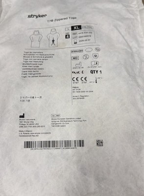 Stryker T7 zippered togas with peel away face sheild XL 0416-830-200