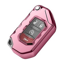 for Jeep Key Fob Cover Premium Soft Full Protection Key Shell Key Case Pink