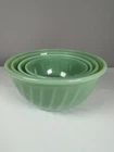 BEAUTIFUL - VTG Fire-King Jadeite Swirl Nesting Bowls (4 pc Set) - Made in USA