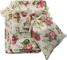 30 Rose Burlap Drawstring Bags 5X7 Inch Gift Pouches for Weddings,Christmas,Craf