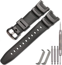 Resin watch band Replacement for Casio SGW-100 Waterproof sports black buckle