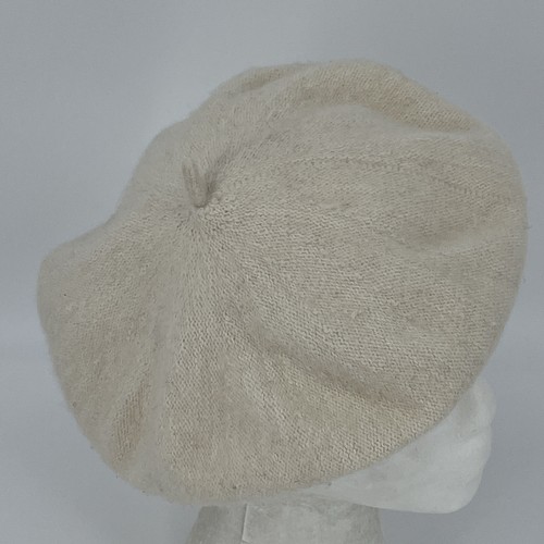 Sombrero Boina Francesa Vintage - 100% Lana - Crema Off-Women’s Gorra Blanca Usado en Excelente Condición - Imagen 2 de 8