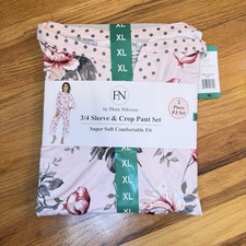 Flora Nikrooz FN 2-Pc Pajama Set Pink Floral Polka Dot XL New