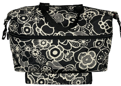 Reisenthel Large Expandable Tote Bag Double Handle Shoulder Strap Black White