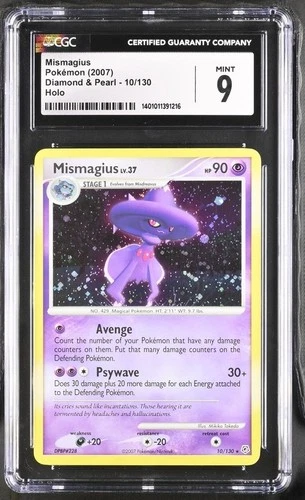 CGC 9 MISMAGIUS 10/130 DIAMOND & PEARL HOLO POKEMON MINT