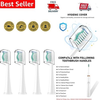 4 Pack Hygienic Toothbrush Replacement Heads for Philips Sonicare - Soft Bristle