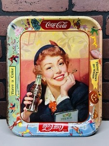Vintage Coca Cola Metal Tray Advertising Thirst Knows No Season Have a Coke