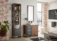 BadmöBel-Set Detroit 3-Teilig Stirling Oak Schiefer 160 Cm