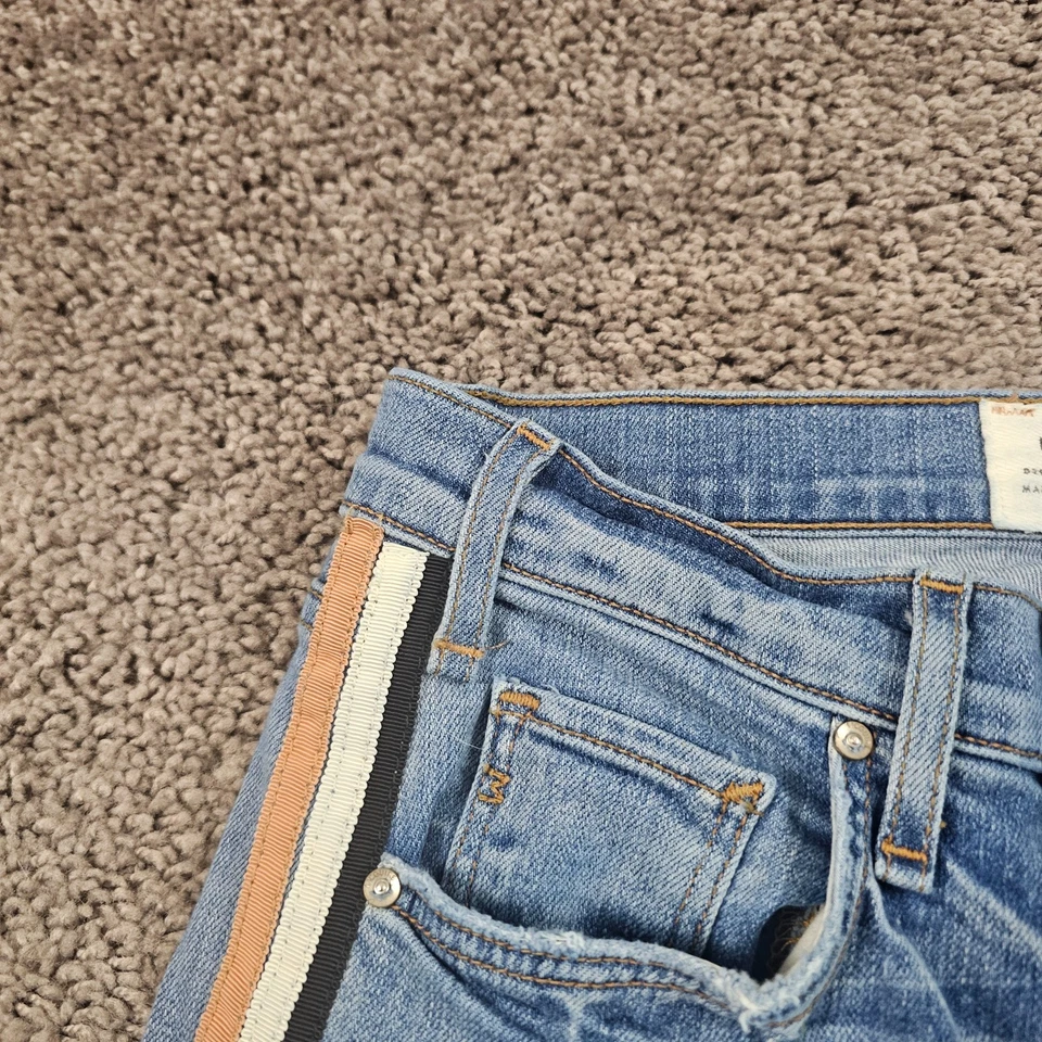 Jeans McGuire Mujer 24 Corte Recto Bajo Elastizado Ligero Lavado Rayas EE. UU. 24x26 Foto 3 de 4