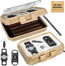 Cigar Humidor Box Portable Cigar Travel Case with Cigar Accessories, Cigar Holde