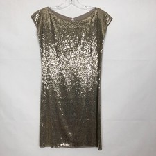 Alice + Olivia Gold Sequin Women's Bodycon Dress Cap Sleeve Size XS