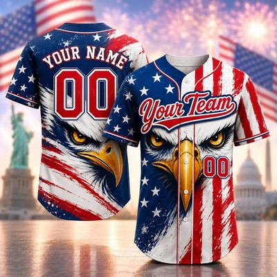 Eagle Design Baseball Jersey Custom Personalized