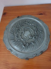 Ancien plat en étain XVIIIe dé…