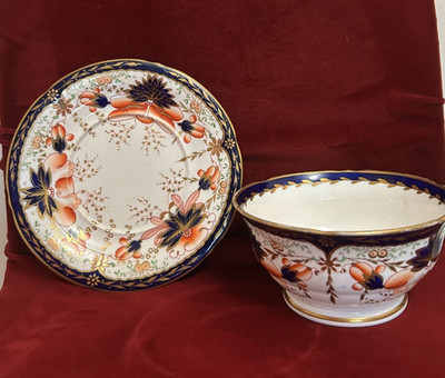Minton circa 1820 Imari Pattern 164 Regency Set One  Slop Bowl & One Plate RARE