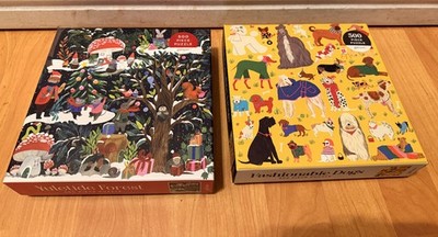 2 x Galison Puzzle je 500 Teile: Yuletide Forest + Fashionable Dogs TOP