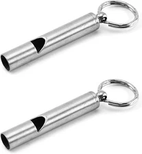 2PCS Mini Stainless Steel Survival Whistle Perfect for Camping
