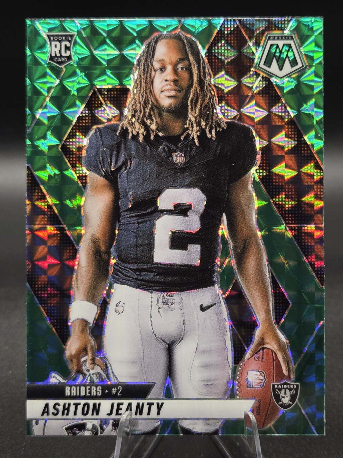 2025 Panini Mosaic - Ashton Jeanty Green Mosaic Image Variation RC #287 Raiders