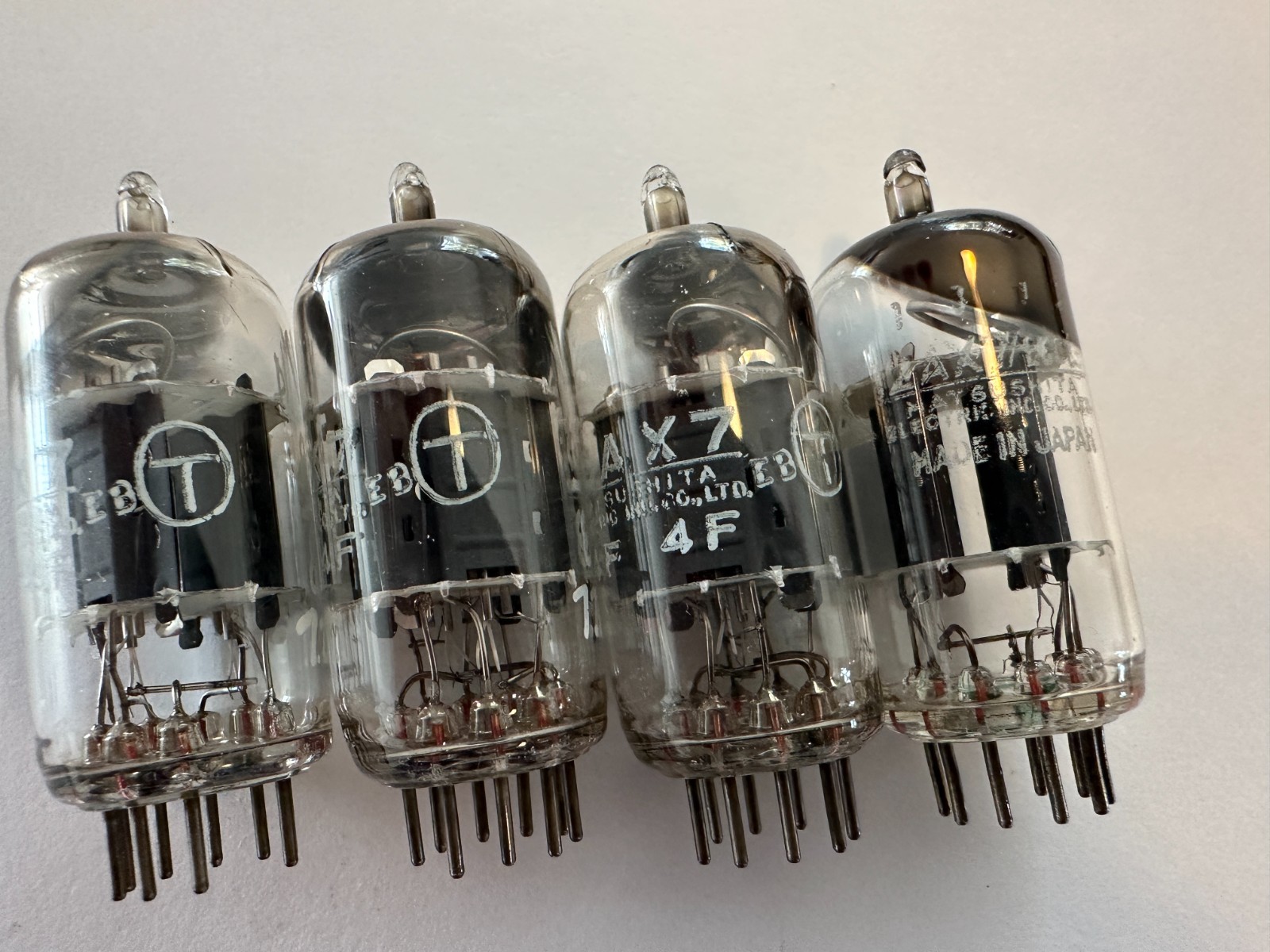 Vintage MATSUSHITA "MULLARD" ECC83 12AX7 45° O GETTER Tube Hi Fi Guitar Amp