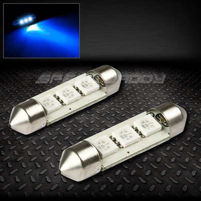 PAIR 3 SMD 3SMD 39MM BLUE 5050 5055 LED INTERIOR DOME/MAP 12V LIGHT BULB LAMP