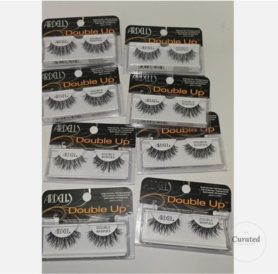 Lot of 8 Ardell Double Up Double Wispies False Eyelashes Black Strip Lashes