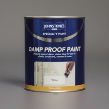 Johnstone’s Damp Proof Paint White 750ml | Seals Damp & Stain Blocking Walls