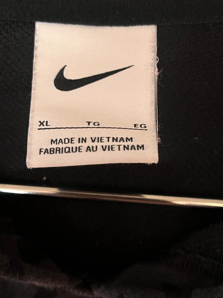 Nike Sudadera con Capucha Mujer XL Negro Estampado Animal Guepardo Recortado Pullover Foto 2 de 4