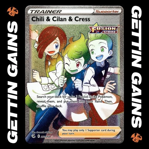 Chili & Cilan & Cress - 273/264 - Secret Rare - Fusion Strike - Pokemon  - NM/M