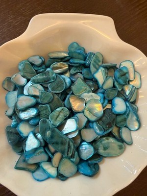 2oz turquoise shell mosaic tiles, Apprx 130pc. Natural pearl shell polished