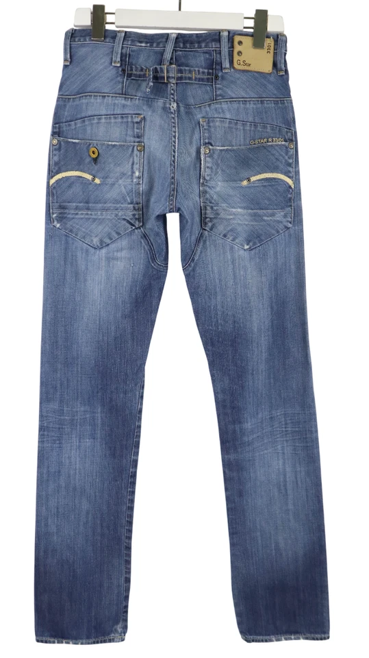 G-Star Blade Slim Herrenjeans W30/L36 Blau Denim Schnurrhaare Neu Knopf Fly - Bild 2 von 4