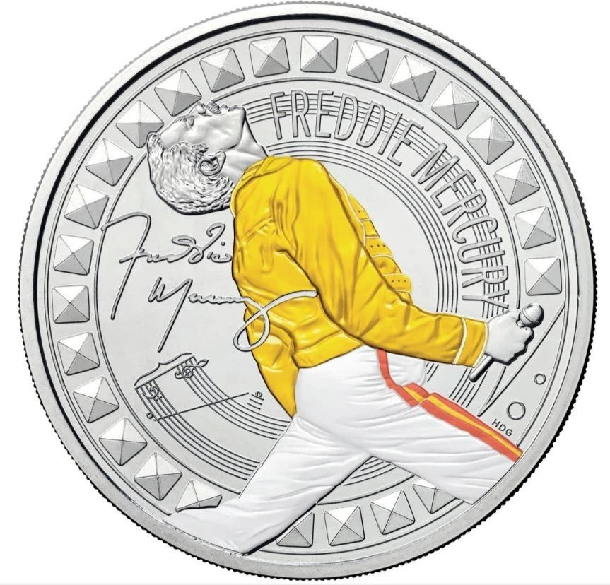 Freddie Mercury - Queen sealed £5 Coloured coin Royal Mint -Available by 3 Dec - Image 2 of 4