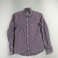 Lacoste Modern Fit Mens Pink Purple Check Cotton Button Down Size 38 Small