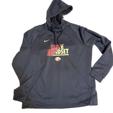 Nike Hoodie Mens L Black Gray Basketball Dri-Fit Elite Mindset Pullover Gym